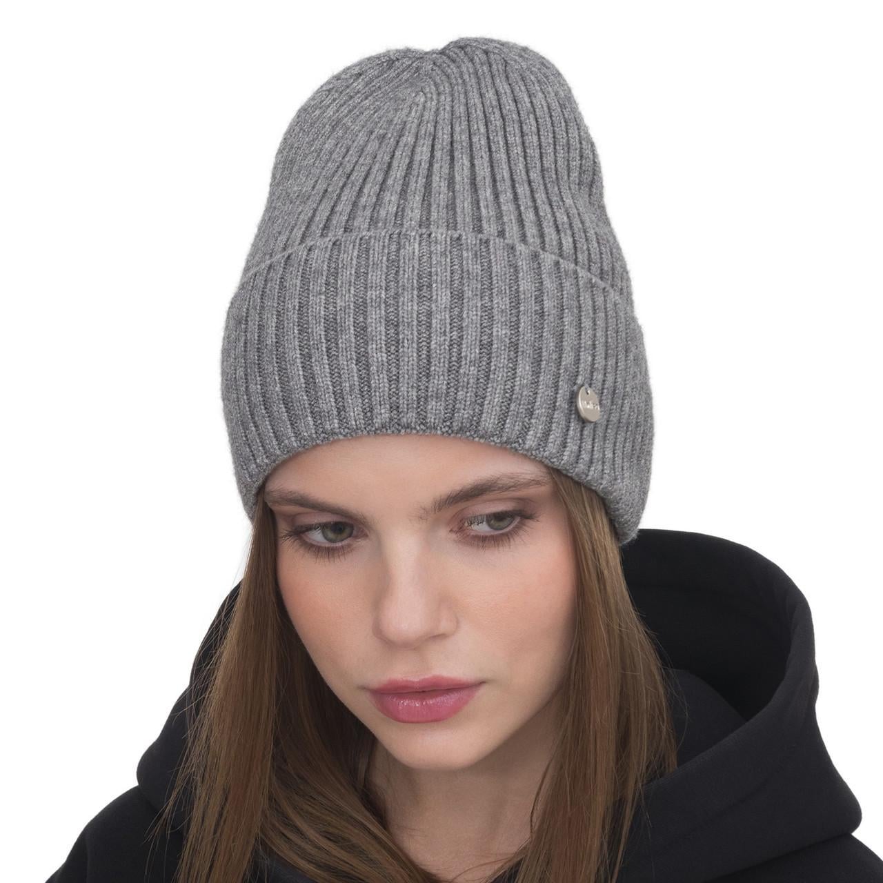 Шапка женская Malisa ДИКСИ с отворотом одинарная удлиненная one size Темно-Серый (237634) Шапка женская Malisa ДИКСИ с отворотом одинарная удлиненная one size Темно-Серый (237634)