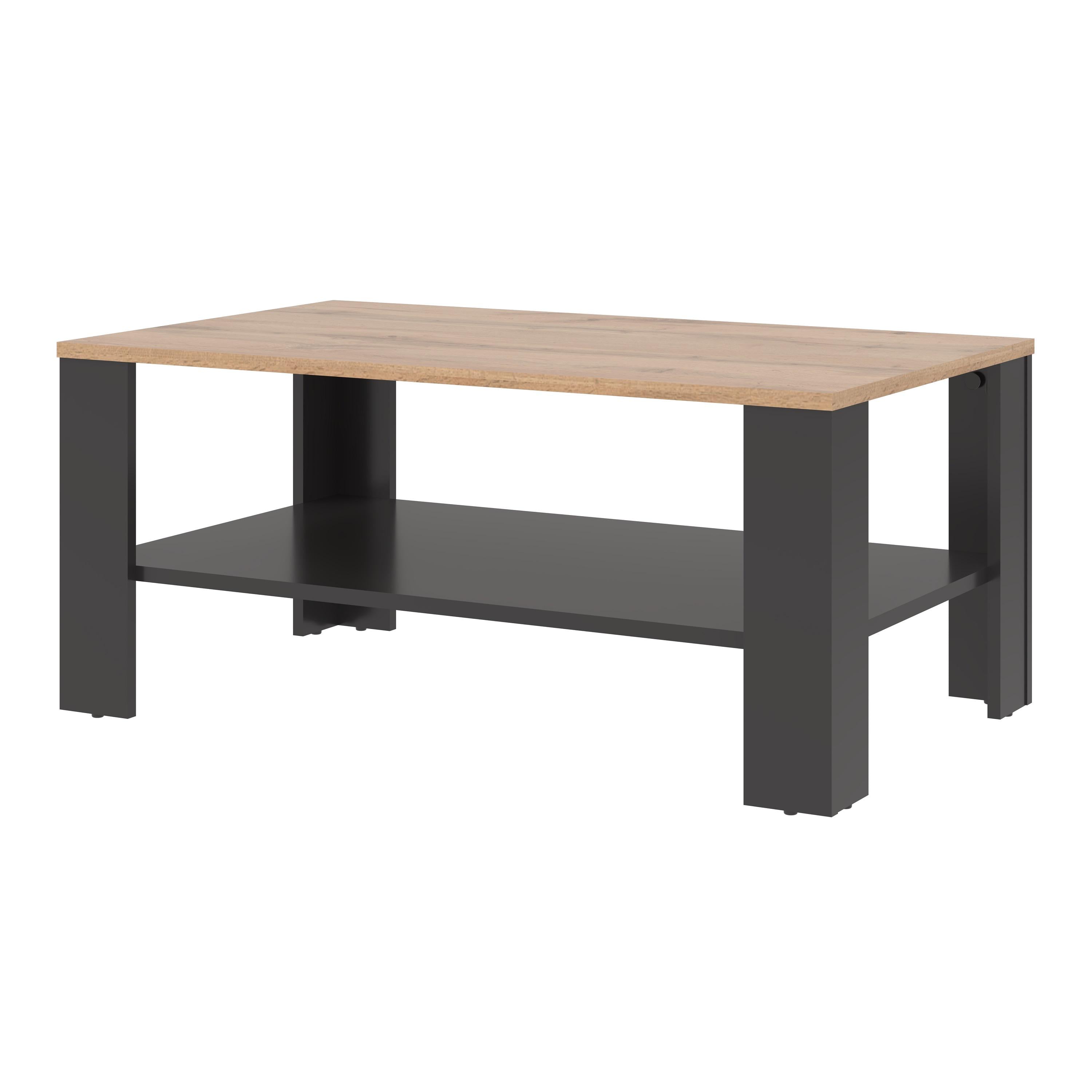 Стіл журнальний MEBLIBUD EMMA з полицею 100х60х43,6 см Чорний Стіл журнальний MEBLIBUD EMMA з полицею 100х60х43,6 см Чорний