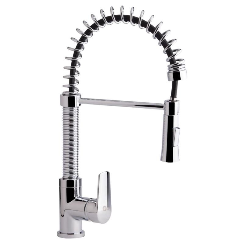 Смеситель для кухни Q-tap Tenso CRM 013F с выдвижным изливом Хром (53454)