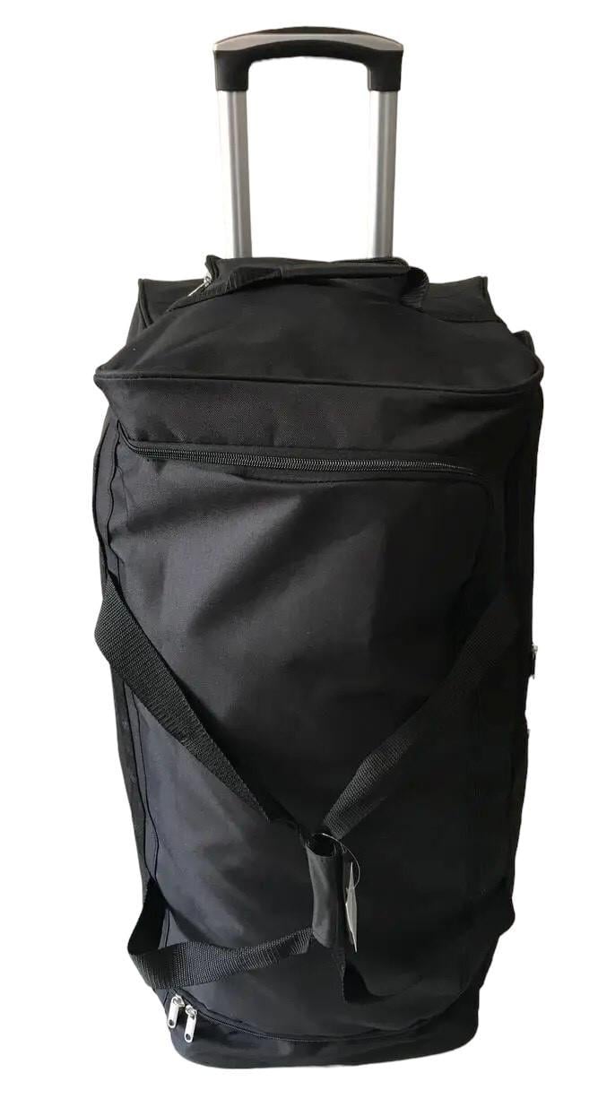 Сумка дорожня велика на колесах з кишенею на блискавці 90 л Чорний (263-30) - фото 4