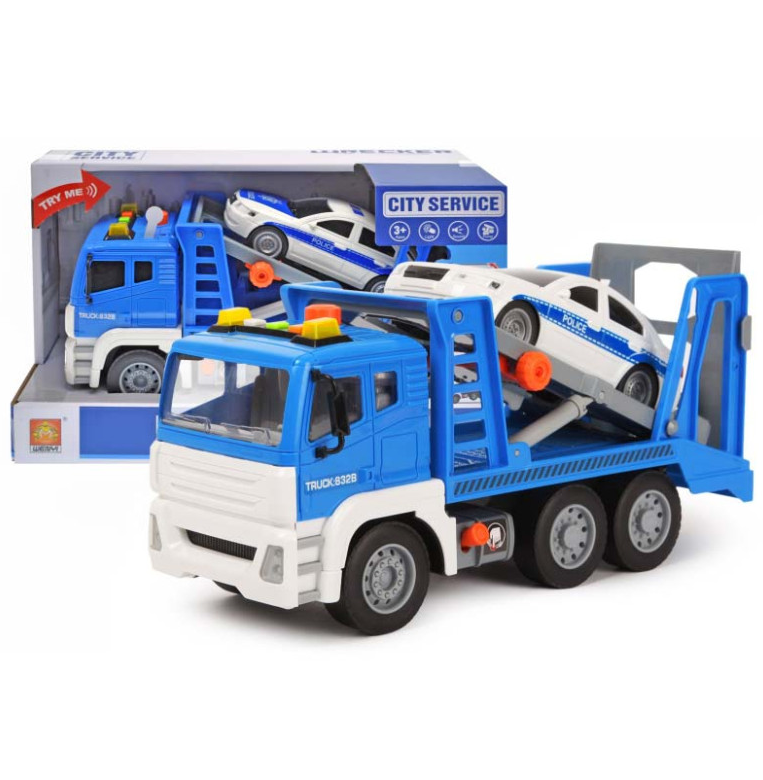 Автовоз WY832B инерционный озвученный со светом в коробке