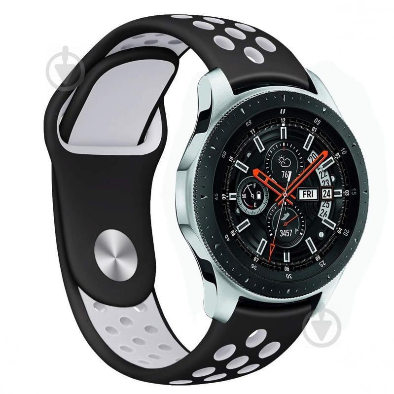 Ремешок силиконовый BeWatch для смарт-часов Samsung Galaxy Watch 46mm Черно-Белый (1020112) Ремешок силиконовый BeWatch для смарт-часов Samsung Galaxy Watch 46mm Черно-Белый (1020112)