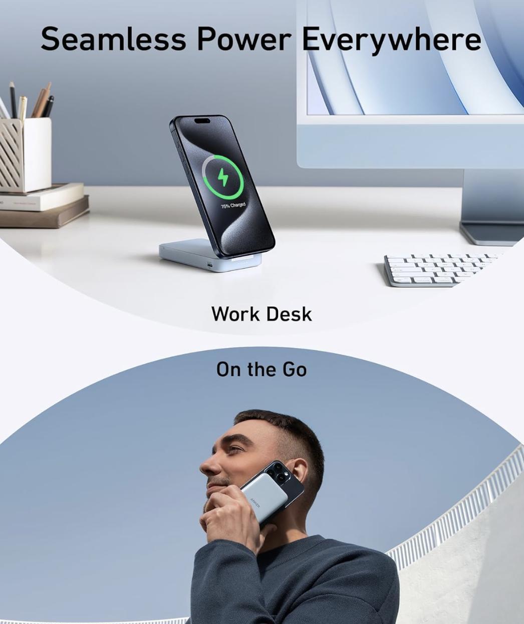 Повербанк Anker MagGo 6600 mAh 15W QI2 Blue (2250788354) - фото 5