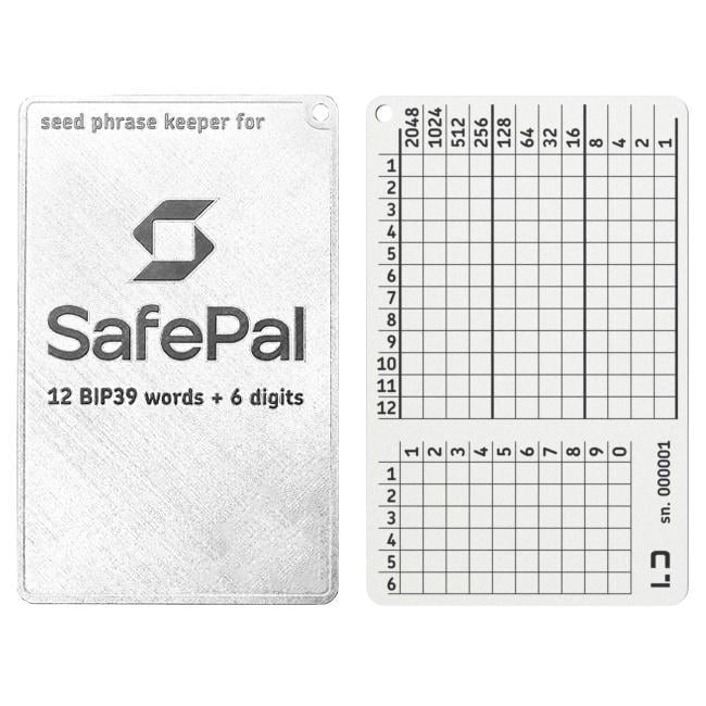 Планшет мнемонический Lapua Seed Phrase Keeper для SafePal 12 BIP39 слов/6 PIN цифр (LSPKS/LS12+6pinBIP39)