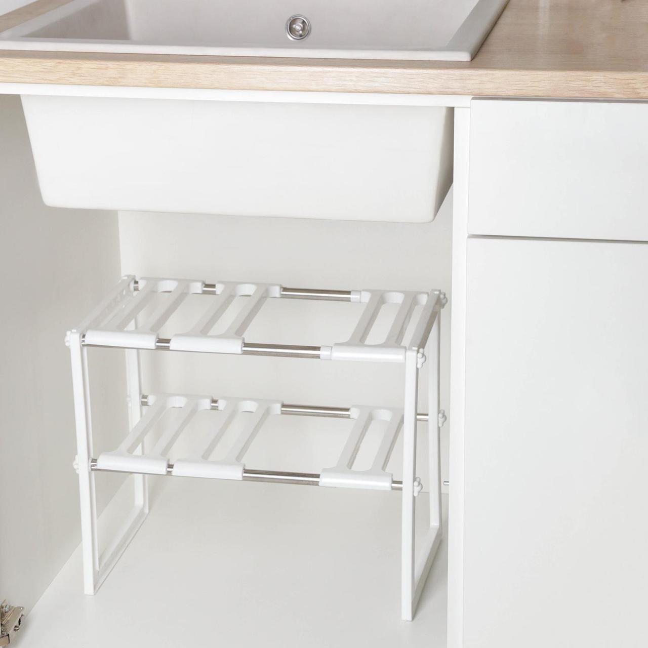 Полиця-стелаж для кухні 2 яруси RD-9024 універсальна - фото 2 Полиця-стелаж для кухні 2 яруси RD-9024 універсальна - фото 2