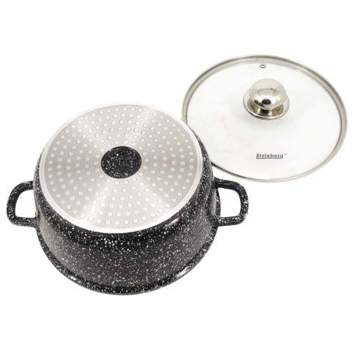 Кастрюля Styleberg ST-3024 26 см 5,8 л гранитное антипригарное покрытие/литой алюминий стеклянная крышка индукционное дно (ML-05262) - фото 2