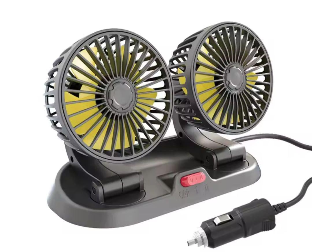 Вентилятор автомобільний подвійний на два режима швидкості 12 V Вентилятор автомобільний подвійний на два режима швидкості 12 V