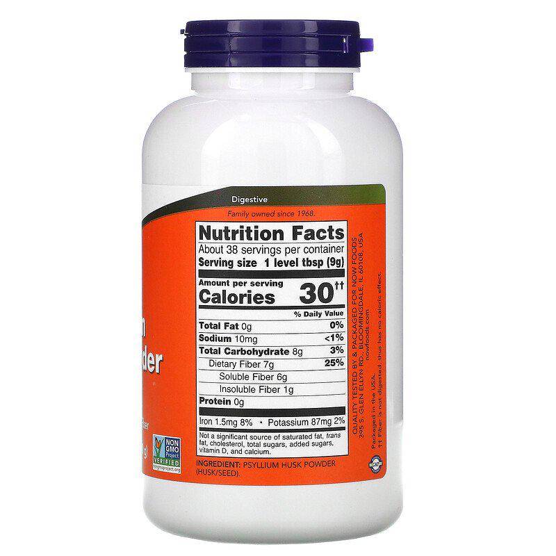 Псиллиум Now Foods шелуха семян подорожника 340 г - фото 2 Псиллиум Now Foods шелуха семян подорожника 340 г - фото 2