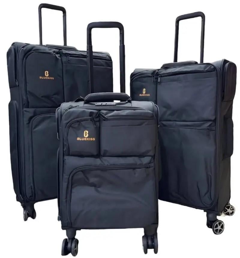 Комплект чемоданов на тканевых колесах Light Cloud Edition 3 шт. Черный (2104619192)