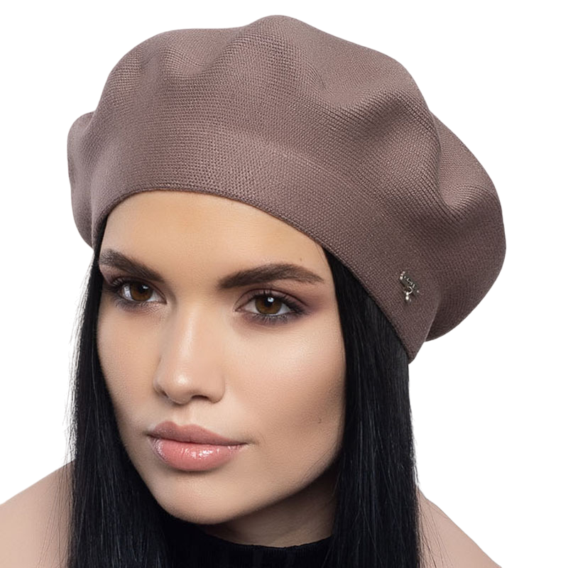 Берет женский Leks Клеопатра двойной шерстяной Пудровый (129043)