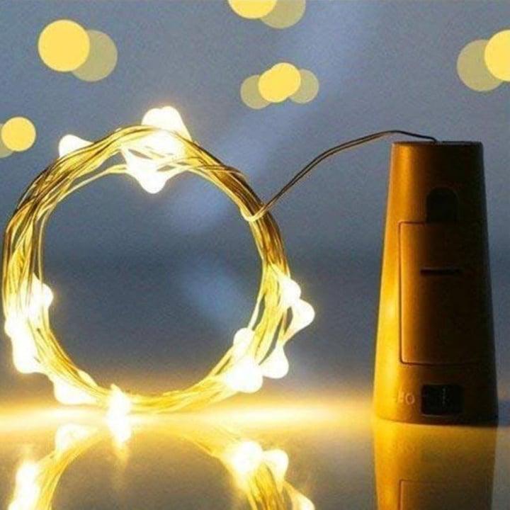 Гирлянда "Пробка" светодиодная 2м на батарейках Ledart теплый свет Cork