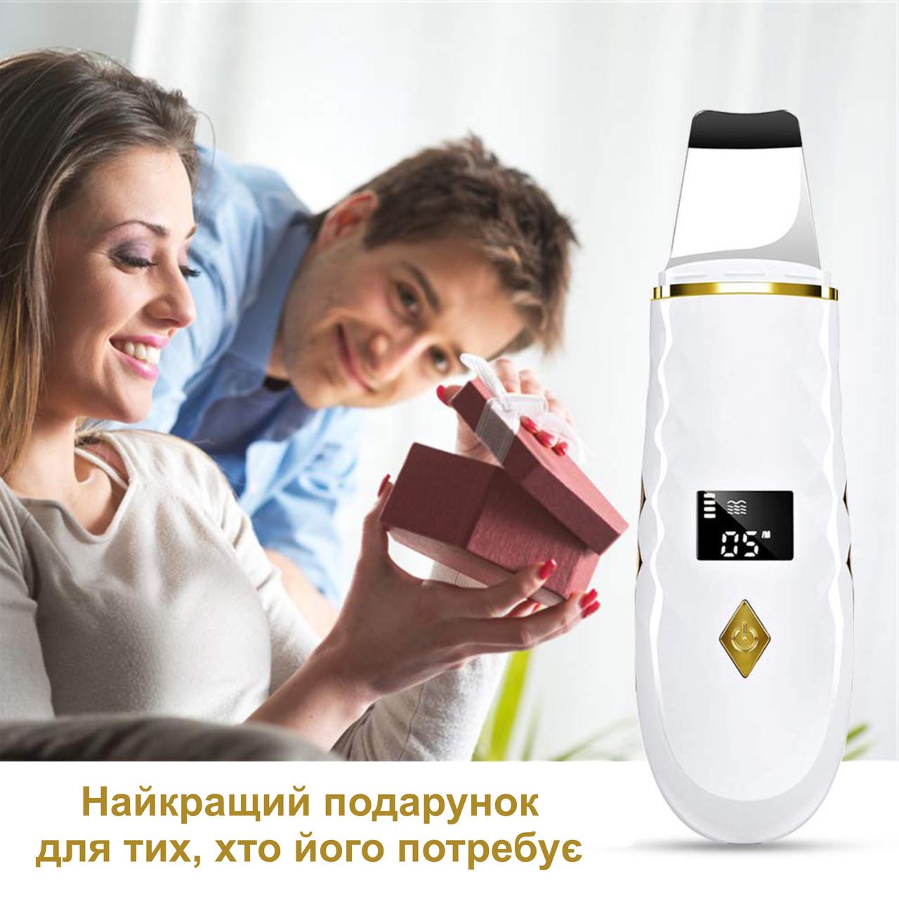 Ультразвуковий скрабер Ultrasonic Skin Cleaner GMCX6 з LED-дисплеєм/іонізацією і функцією нагрівання (137056) - фото 10