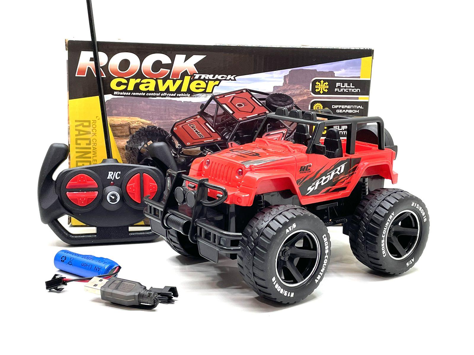 Джип на радиоуправлении Rock Crawler truck аккумулятор 20 см 3,7 V пульт управления 27 MHz USB-кабель Красный (23-8G) - фото 7