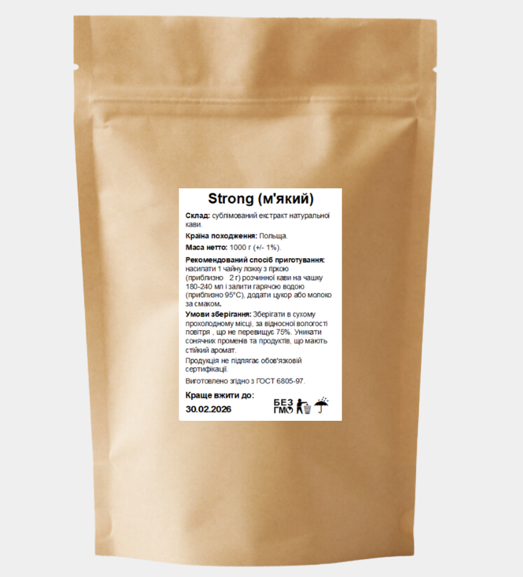 Кофе растворимый сублимированный Strong 1 кг (23446844) - фото 1