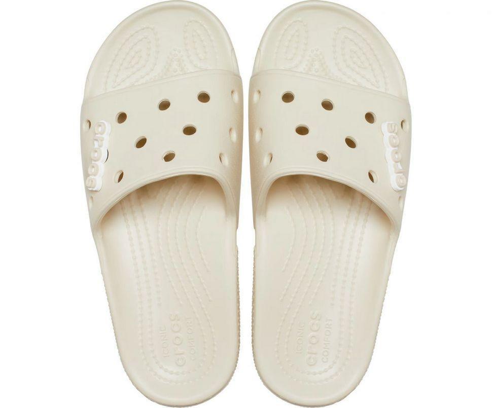 Шльопанці жіночі утеплені Crocs Classic Slide р. 48 49 Бежевий (11733) - фото 4