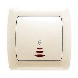 Вимикач прохідний одноклавішний з підсвічуванням Viko Carmen Кремовий (00000003487) - фото 1 Вимикач прохідний одноклавішний з підсвічуванням Viko Carmen Кремовий (00000003487) - фото 1