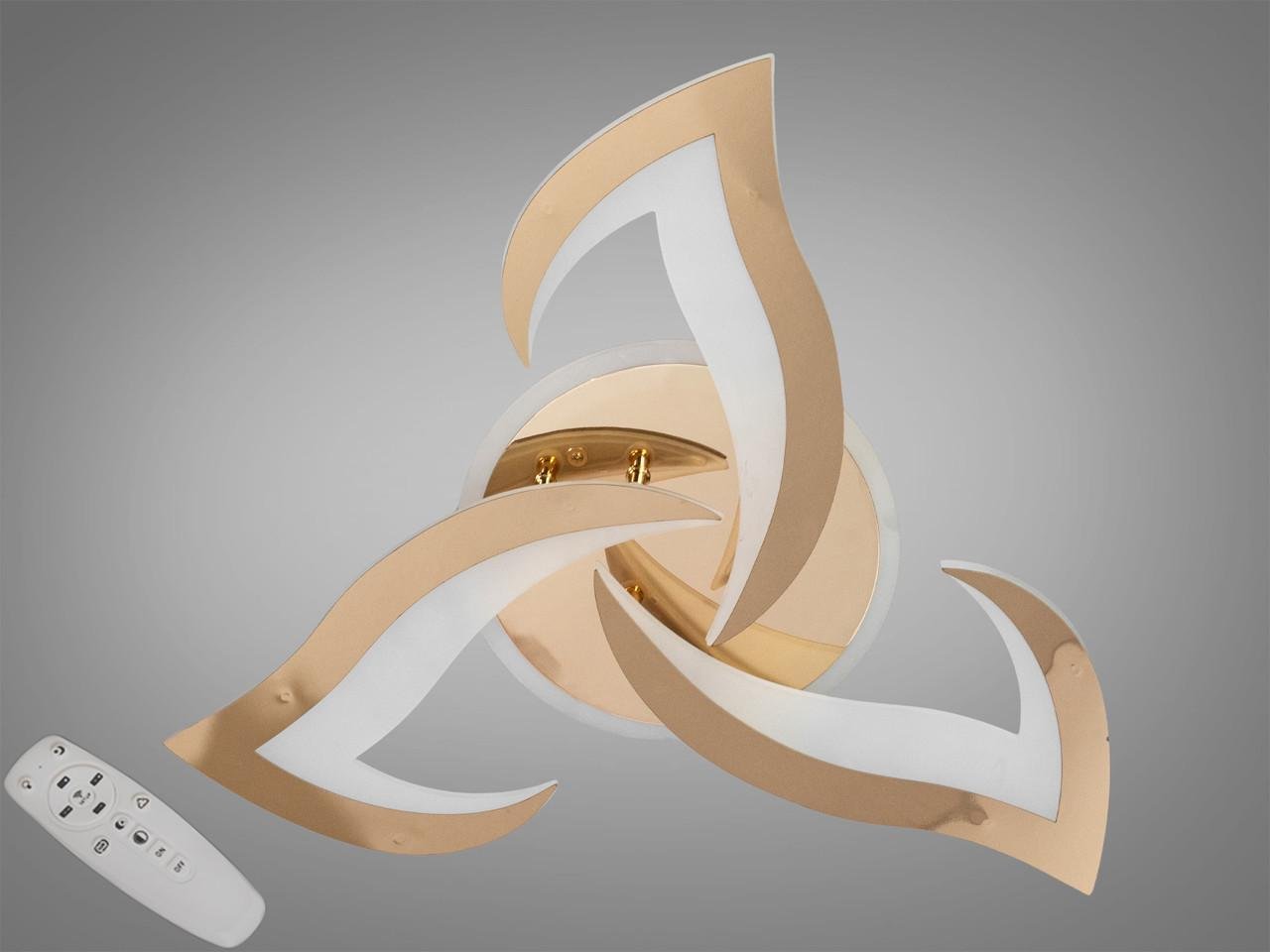 Люстра потолочная светодиодная для гостиной 8146/3G с димером и пультом 45 Вт Золотой (2701217554) - фото 4 Люстра потолочная светодиодная для гостиной 8146/3G с димером и пультом 45 Вт Золотой (2701217554) - фото 4