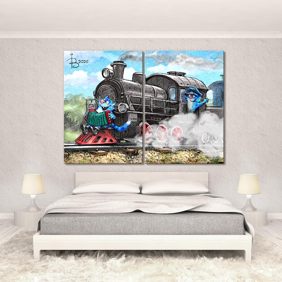 Модульная картина Машинист 2 модуля 70x105 см