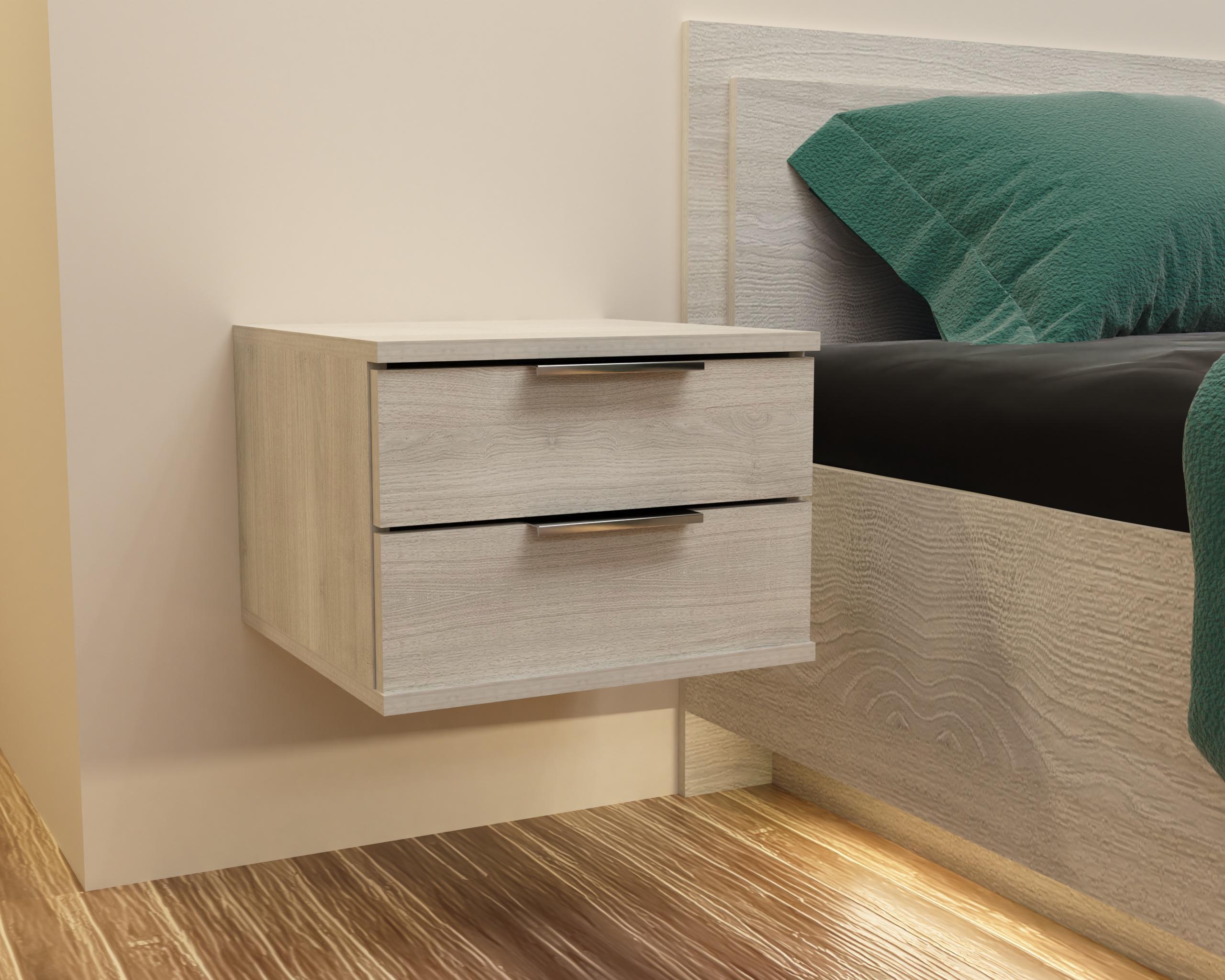 Тумба приліжкова підвісна Кристал 400х400х290 мм Дуб Шамоні світлий (13228) - фото 2 Тумба приліжкова підвісна Кристал 400х400х290 мм Дуб Шамоні світлий (13228) - фото 2