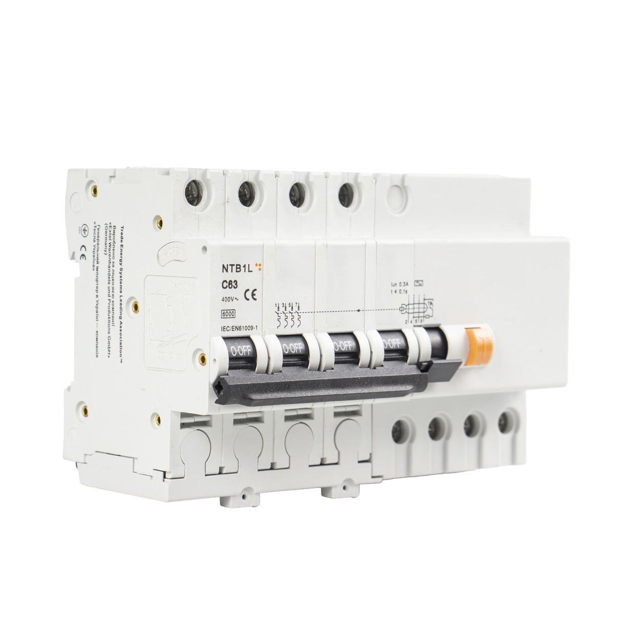 Автоматический выключатель дифференциального тока TESLA NTB1L C63 400V RCBO (112) - фото 4 Автоматический выключатель дифференциального тока TESLA NTB1L C63 400V RCBO (112) - фото 4