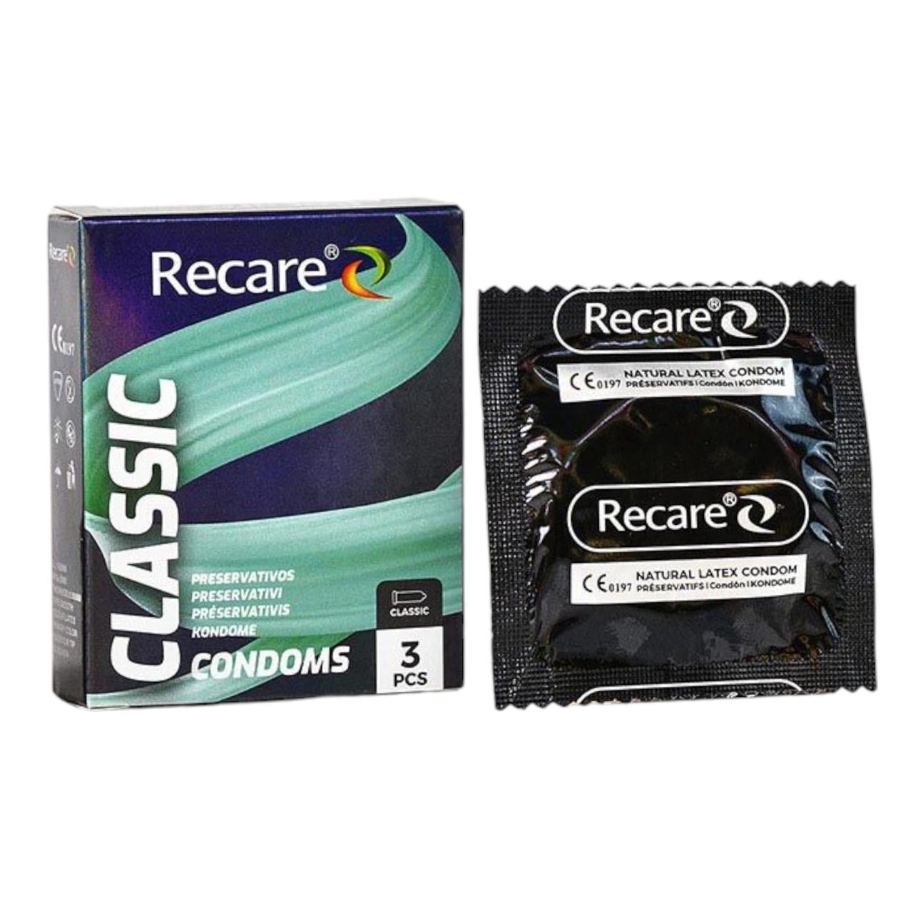 Презервативы классические Classic Recare для комфортной интимной близости 3 шт.