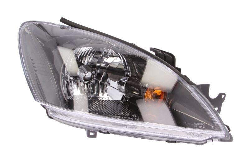 Фара передняя правая Mitsubishi Lancer 2003-2009 H4 черная рамка (214-1172R-LD-E2)