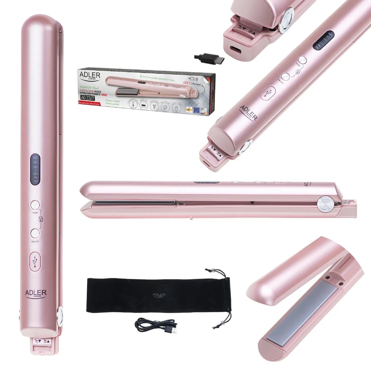 Випрямляч для волосся Adler AD 2327 до 220 °C USB зарядка (04050) - фото 17 Випрямляч для волосся Adler AD 2327 до 220 °C USB зарядка (04050) - фото 17