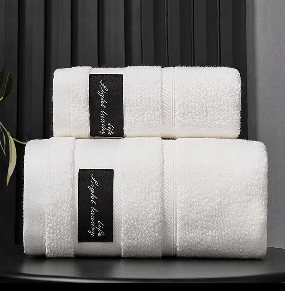 Набор полотенец Home Cosiness 2в1 140х70 см/74х34 см Белый (NR2in1BathWhiteCosy) - фото 1