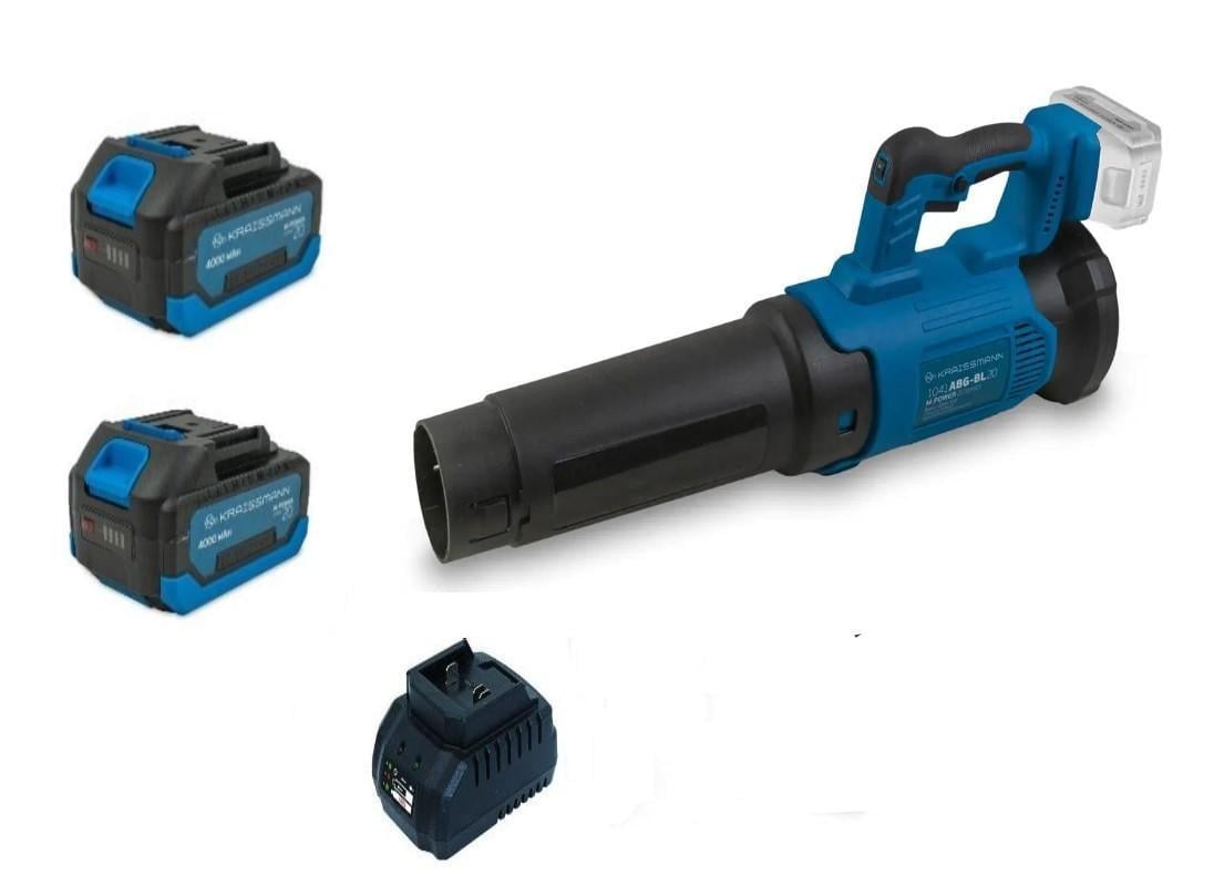 Повітродуйка акумуляторна KRAISSMANN 1041 ABG-BL 20MP безщітковий мотор/2 акумулятори 4000 мАг/зарядний пристрій (25043943)