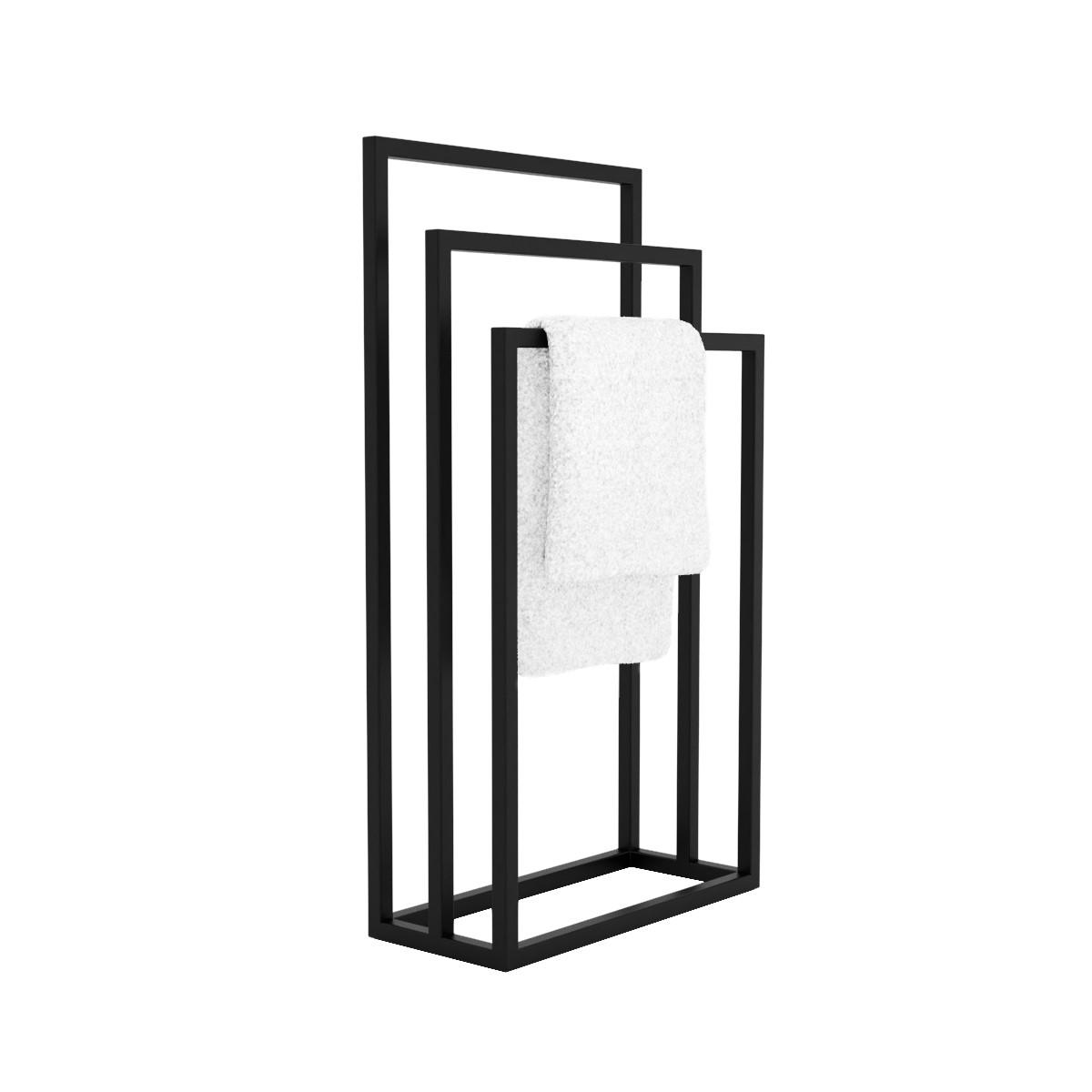 Стойка для полотенец Orizon LOFT тройная напольная 85х45х20 см Черный матированный - фото 3 Стойка для полотенец Orizon LOFT тройная напольная 85х45х20 см Черный матированный - фото 3