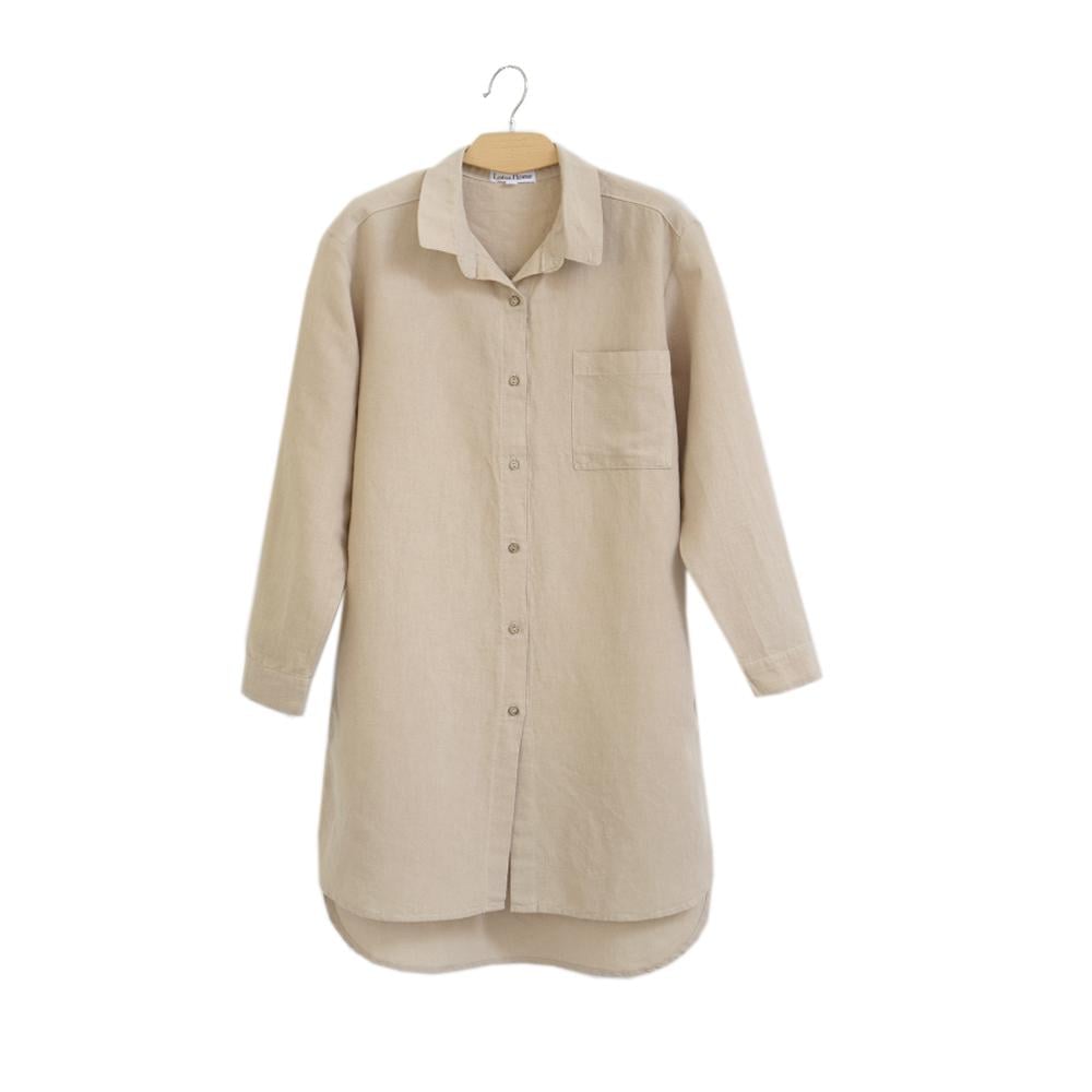 Рубашка домашняя Lotus Home Bruma длинная из льна S Бежевый (26843102) - фото 10 Рубашка домашняя Lotus Home Bruma длинная из льна S Бежевый (26843102) - фото 10