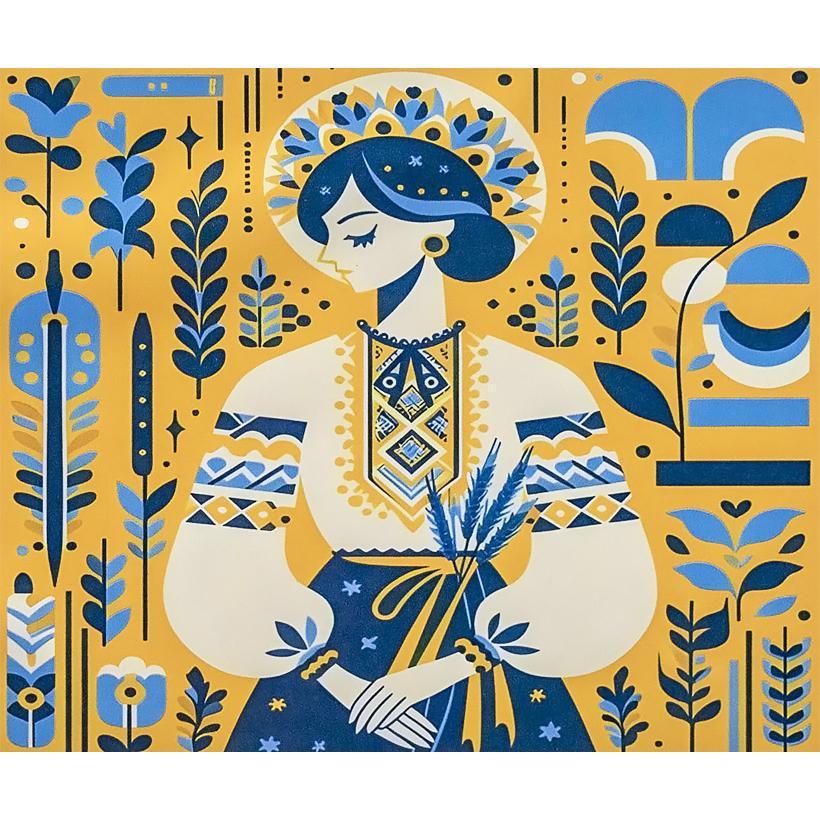 Алмазна мозаїка Україночка Українка Символіка 5D повна на підрамнику 40х50 см (IMAGE80) Алмазна мозаїка Україночка Українка Символіка 5D повна на підрамнику 40х50 см (IMAGE80)