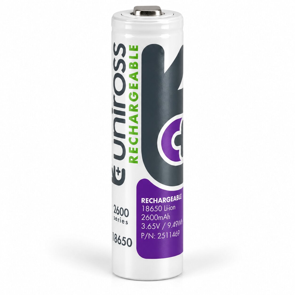 Акумулятор Uniross U1BT1826 Li-ion 18650 2600 mAh 3,65 В Button Top