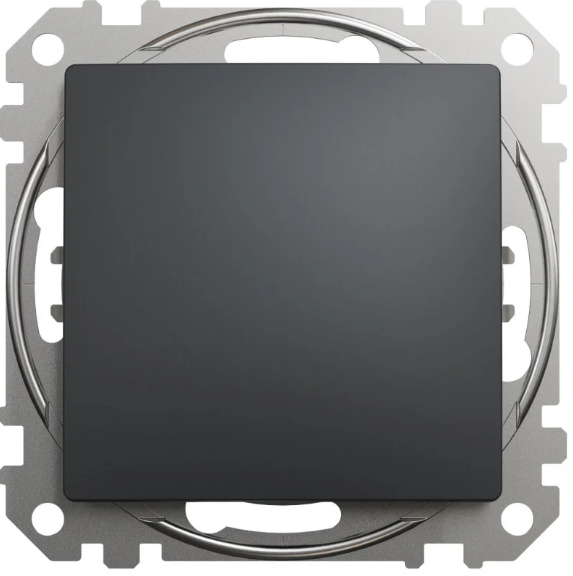 Выключатель одноклавишный Schneider Sedna Design проходной Черный (28488517)