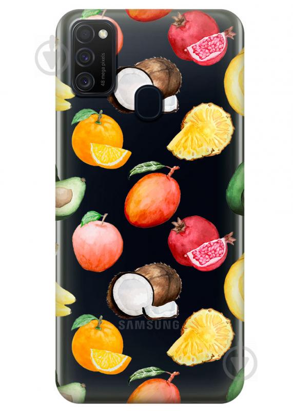 Прозрачный силиконовый чехол iSwag для Samsung Galaxy M21 с рисунком - Фрукты (M1753) Прозрачный силиконовый чехол iSwag для Samsung Galaxy M21 с рисунком - Фрукты (M1753)