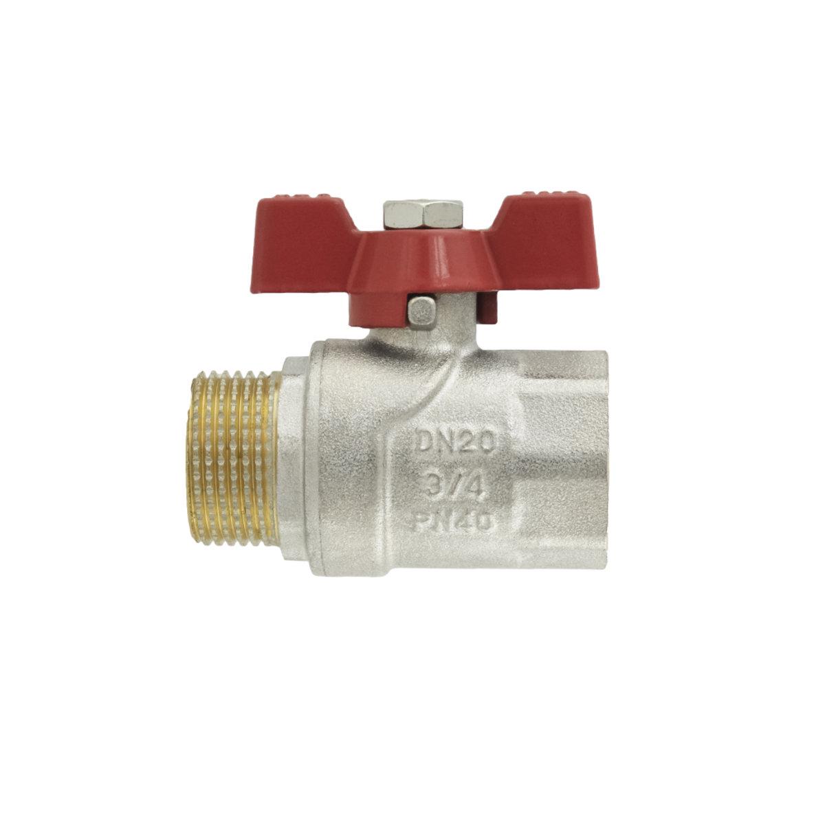 Кран кульовий Raftec PN40 НВ 3/4 метелик Red (SW-53676) - фото 2 Кран кульовий Raftec PN40 НВ 3/4 метелик Red (SW-53676) - фото 2