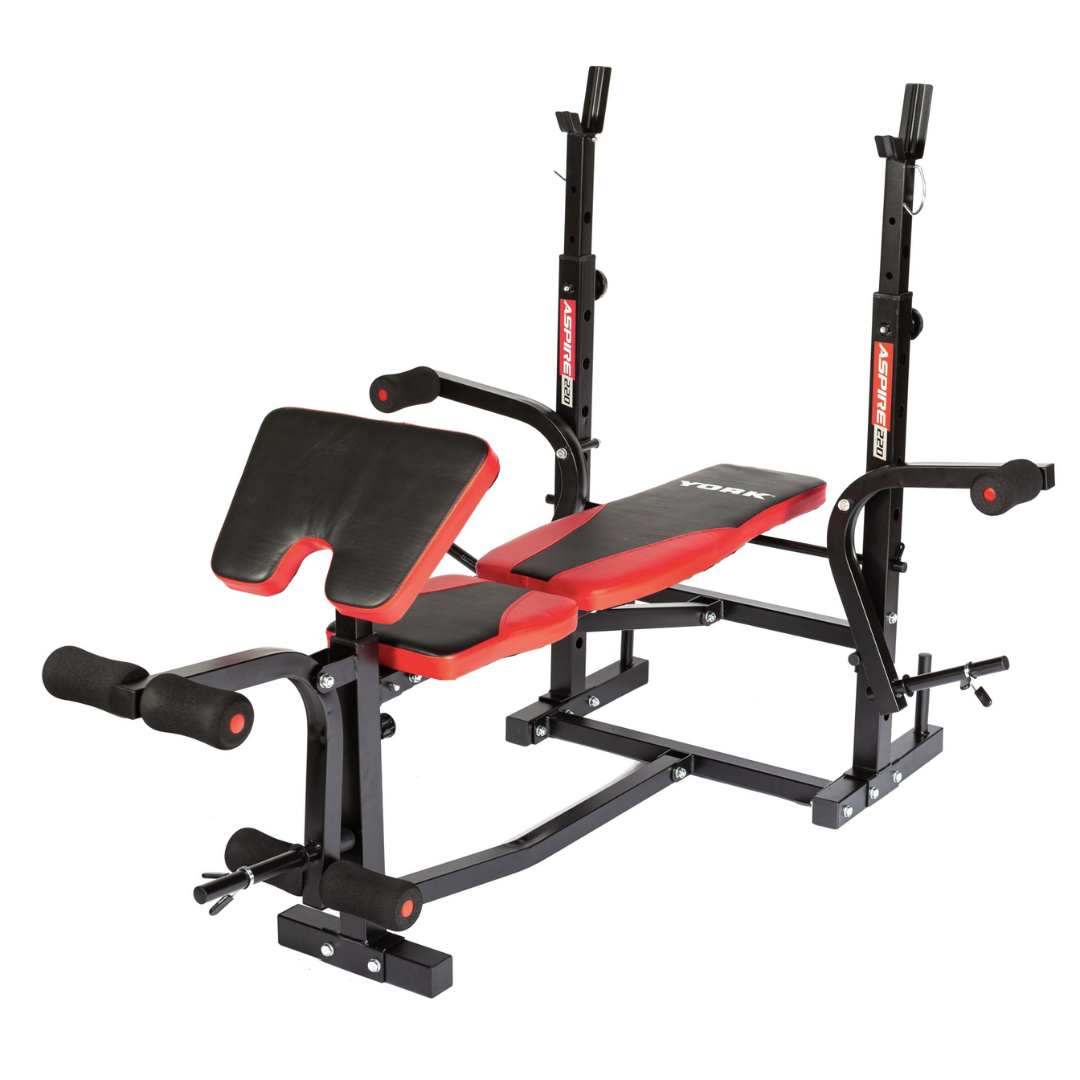 Лава для жиму York Fitness ASPIRE 220 зі стійкою для штанги та партою Скотта (3735)