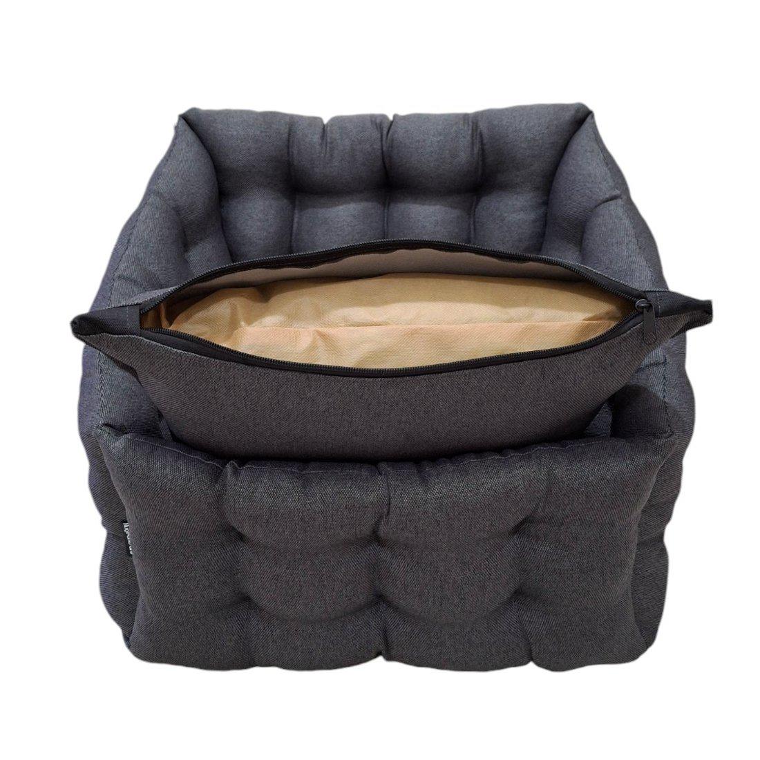 Автомобільне крісло для собак Huge and Tiny зі знімними ременями 50x45 см Темно-сірий - фото 2 Автомобільне крісло для собак Huge and Tiny зі знімними ременями 50x45 см Темно-сірий - фото 2