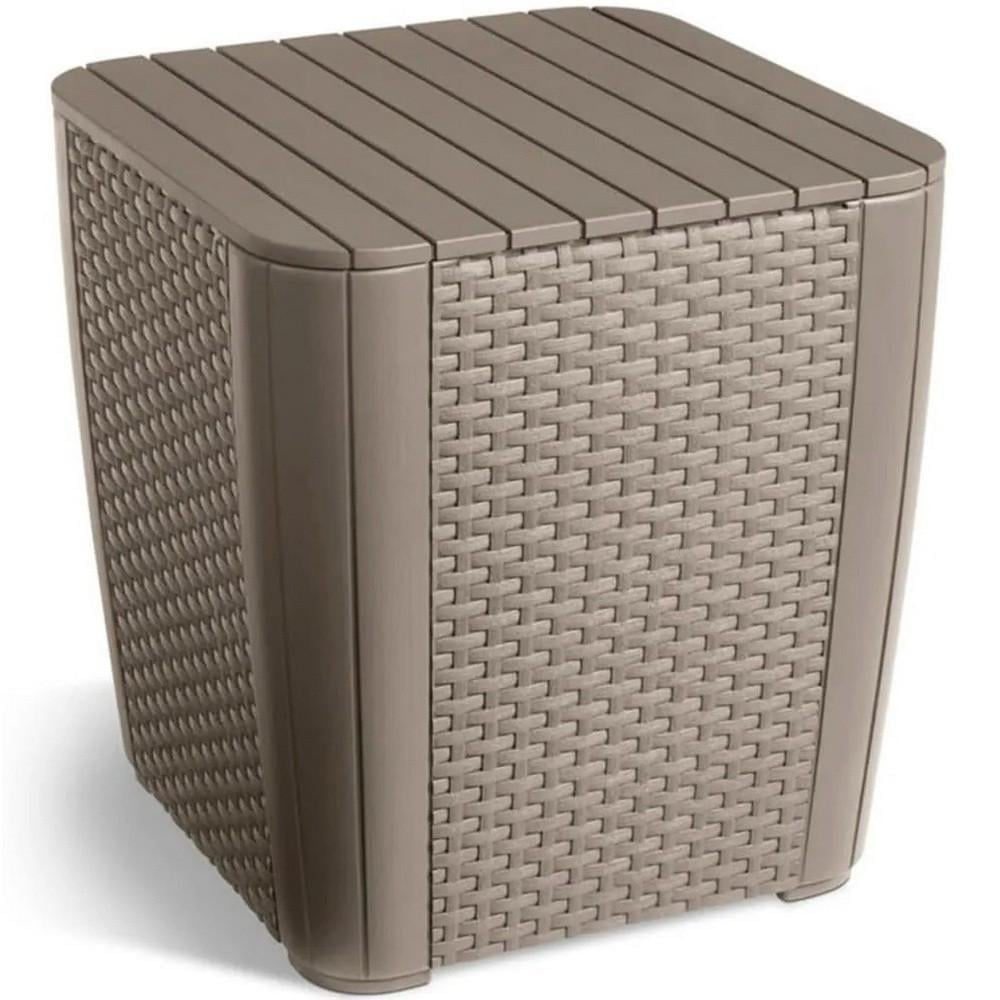Стол-ящик садовый Keter Luzon flat wicker Капучино (223931)