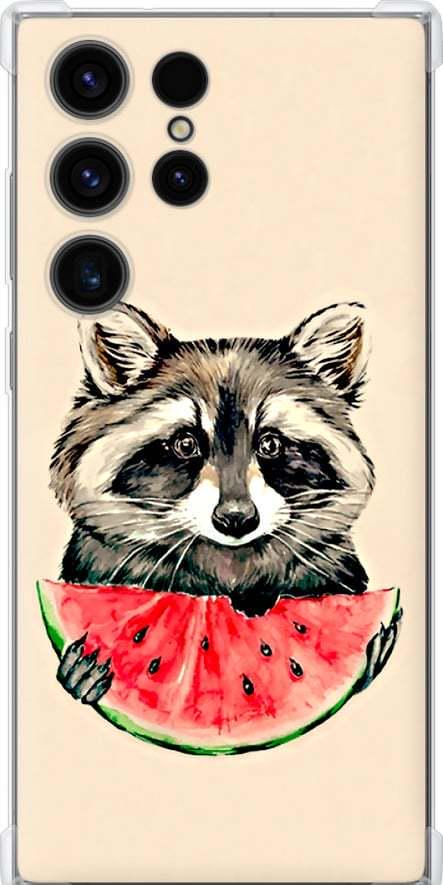 Чохол на Samsung Galaxy S23 Ultra Єнотик з кавуном (4605sp-2906-42517)