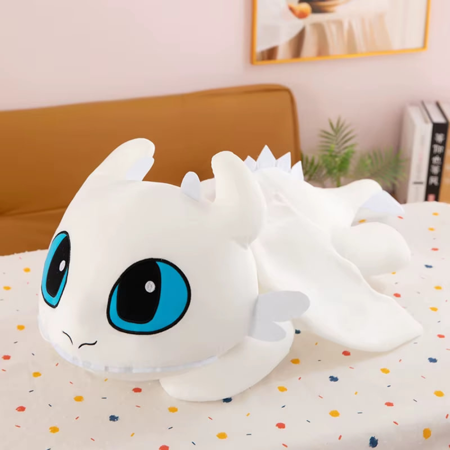 Мягкая игрушка Дракон дневная фурия Беззубик с мультфильма Как приручить дракона 80 см Белый (9099/80)