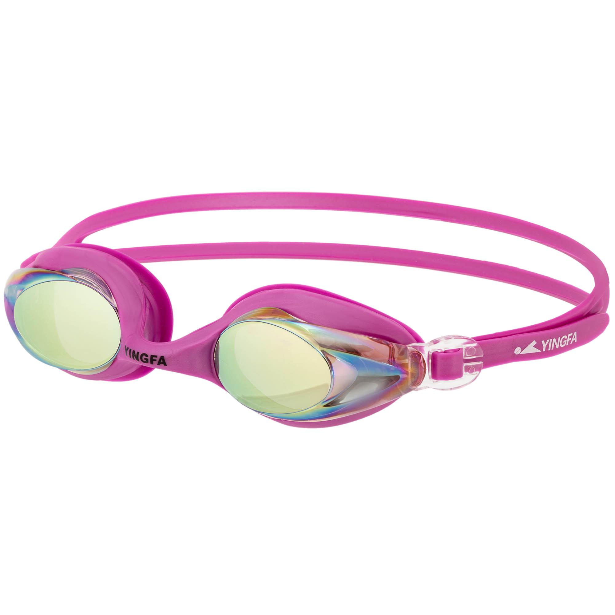 Очки для плавания взрослые YINGFA Y770AF-M зеркальные линзы Розовый (Y770AF-M_Розовый)