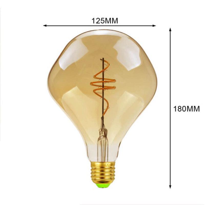 Лампа Edisons Premium LED G125 Spiral Gold Е27 5W 2200K диммируемая (7989) - фото 2