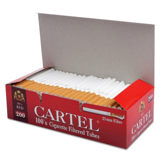 Гільзи для набивання цигарок Filtered Cigarette Tubes Cartel 25 mm 200 шт. (13582)