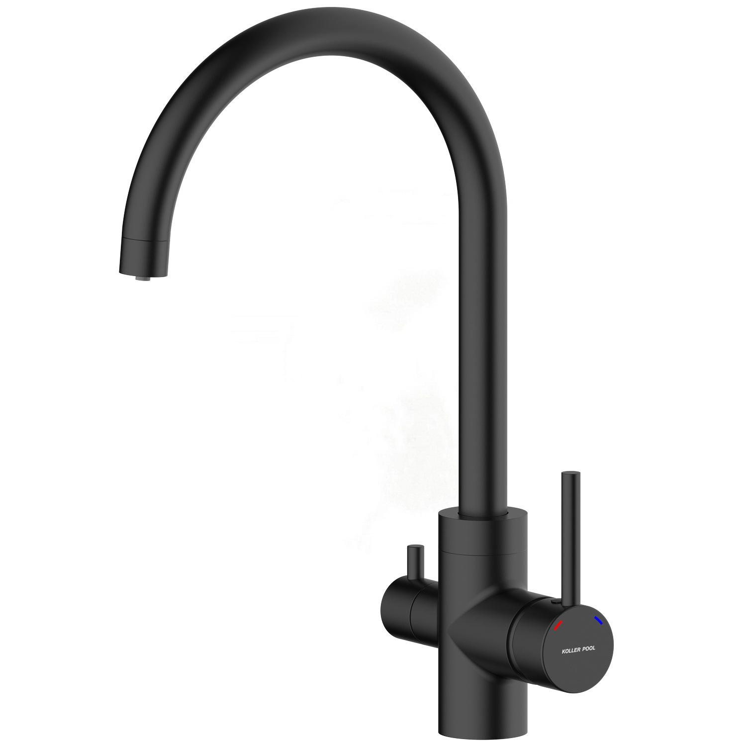 Смеситель для кухни Koller Pool Orion Double ORDB0500F на две воды Черный (157711)