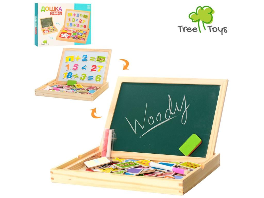 Деревянная игрушка TREE TOYS двухсторонняя магнитная геометрические фигуры/маркер (MD 0694) - фото 2