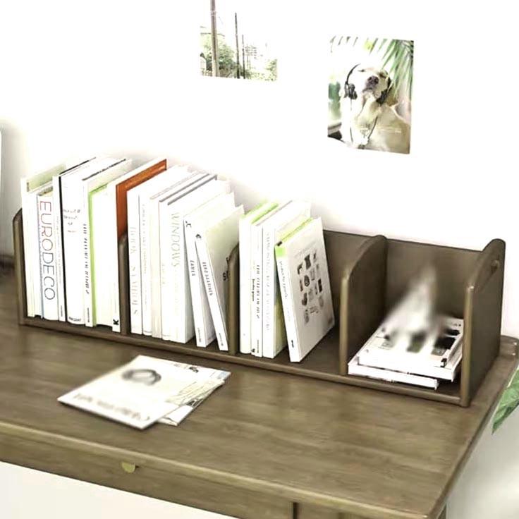 Полка книжная настольная из дерева Аметелия Палисандр (КПА-002302)