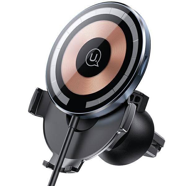 Автотримач із зарядкою Usams US-CD164 Magnetic Car Wireless Charging Phone Holder 15W Black (582184)