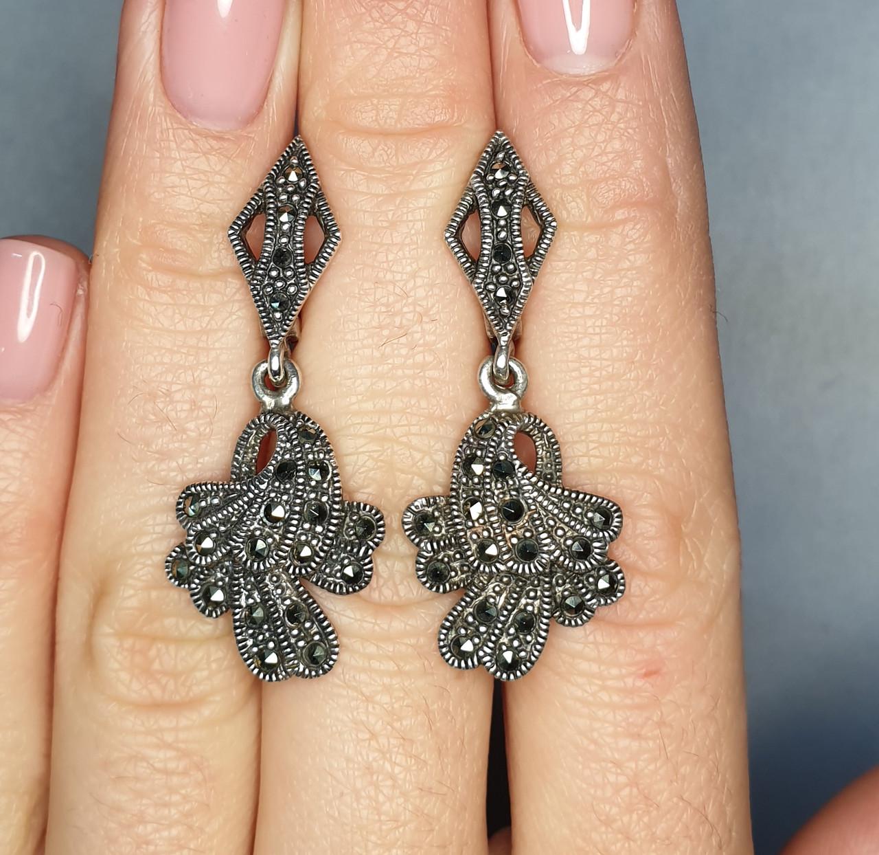 Серьги серебряные с пиритом 8,8 г (1386688210)