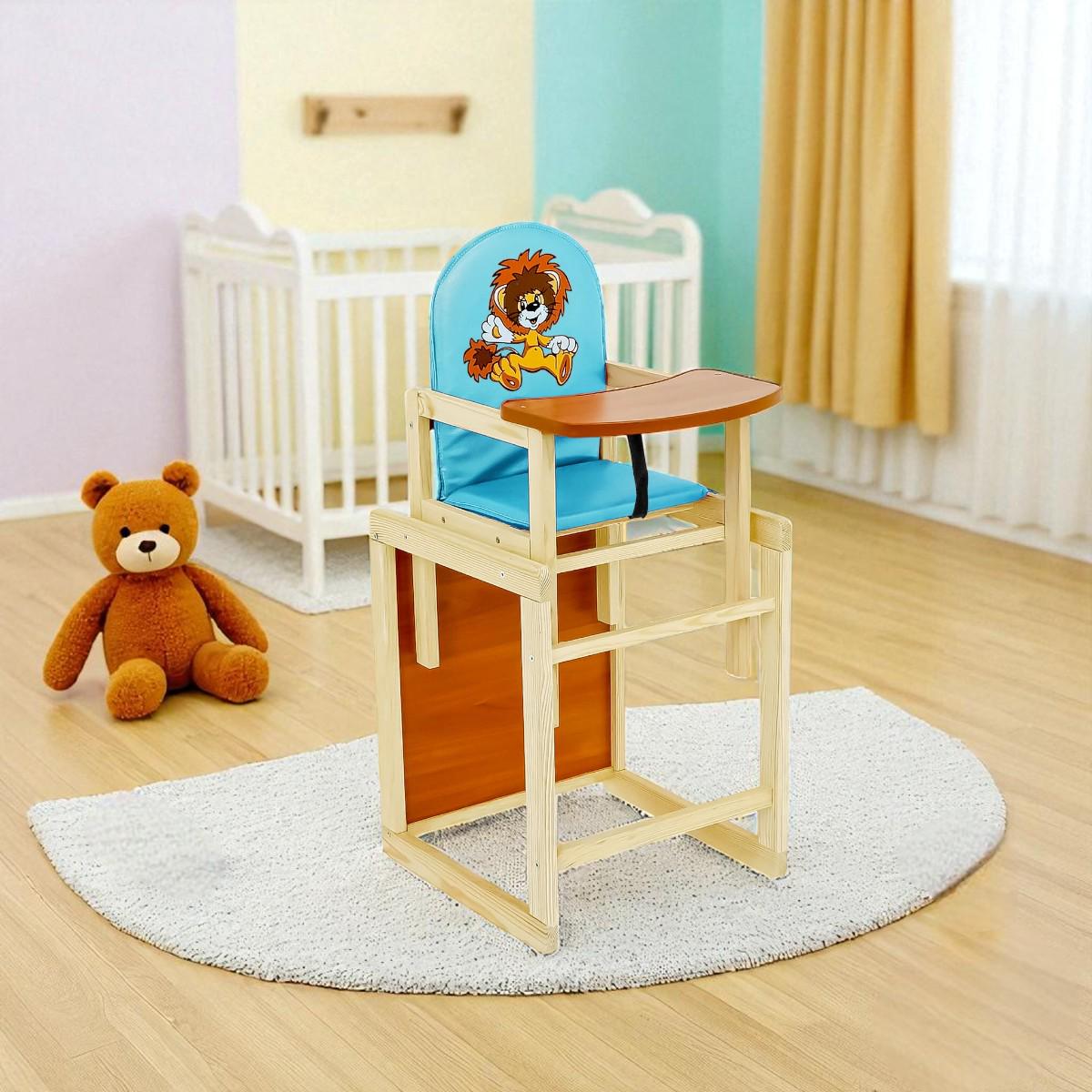 Стульчик для кормления Мася Лев Голубой (№2034) - фото 2